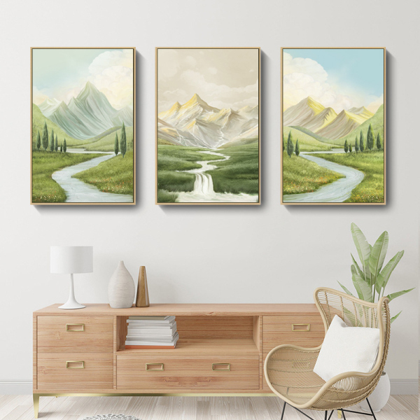 山巔水湄無框掛畫