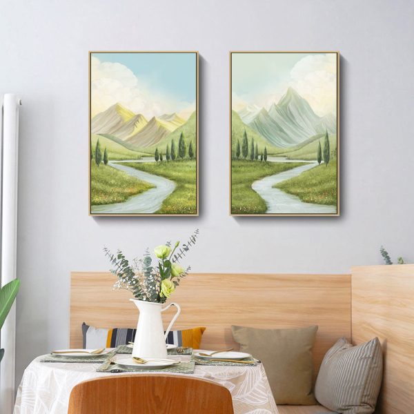 山巔水湄無框掛畫