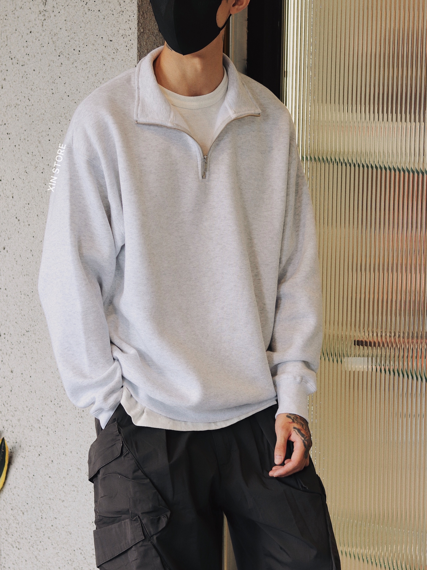 United Athle UA 3578801 10.0oz.長袖 刷毛 半拉鍊 運動衫