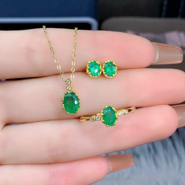 純天然哥倫比亞祖母綠 套組