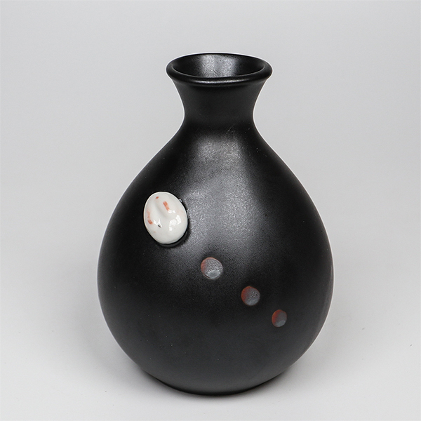 【美濃燒】月兔 黑 清酒壺-大