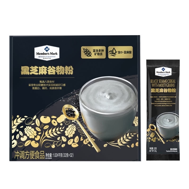 [Sam's Club] Member's Mark  黑芝麻谷物粉, 32g X 32包