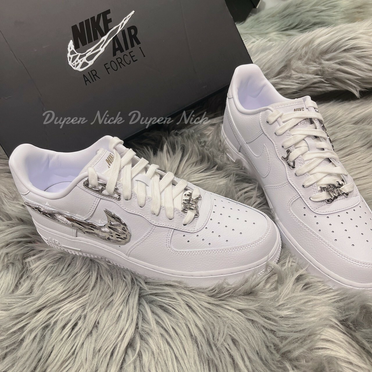 (客製化版本) 預購 Nike Air Force 1 Molten Metal 溶化銀 液態銀 白