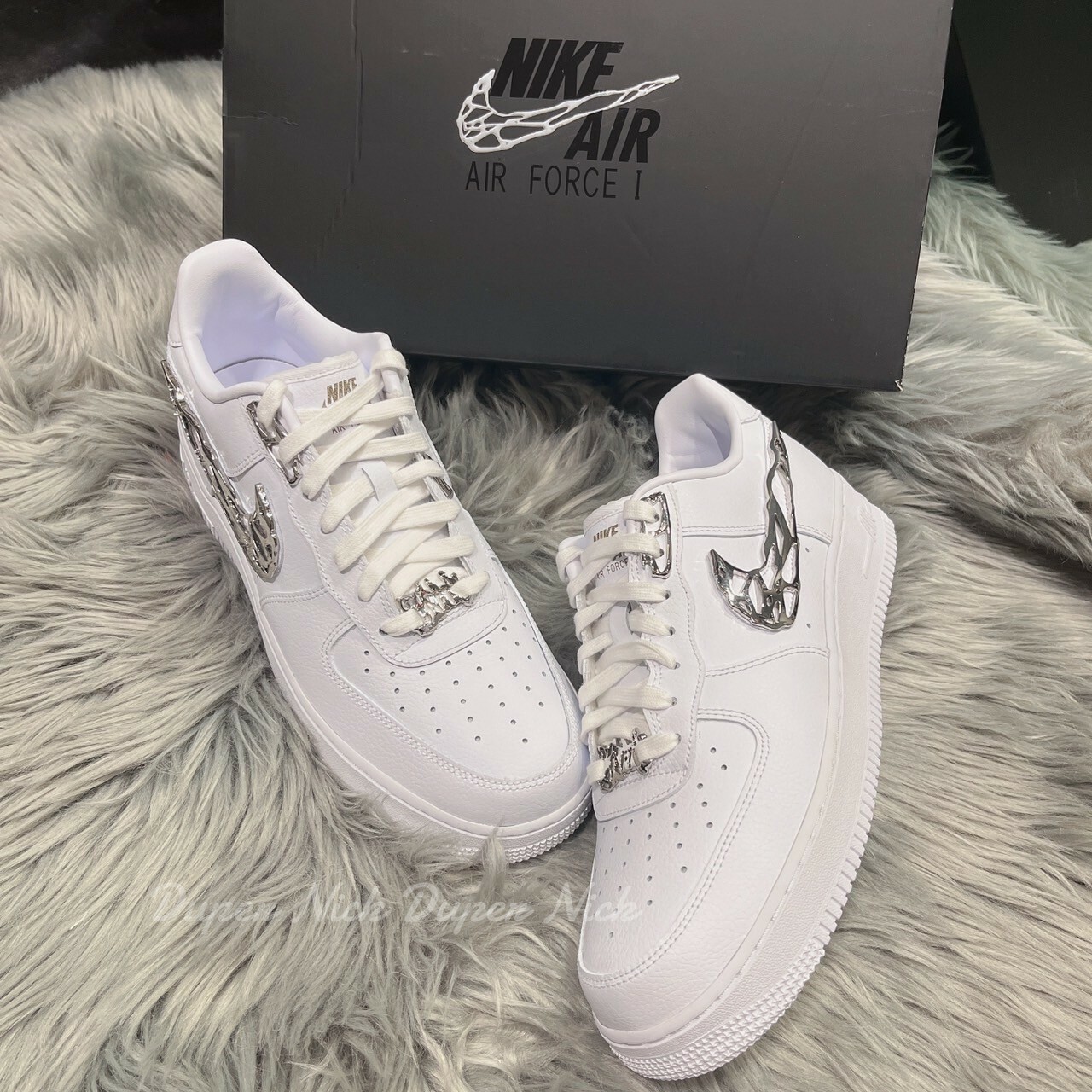 (客製化版本) 預購 Nike Air Force 1 Molten Metal 溶化銀 液態銀 白