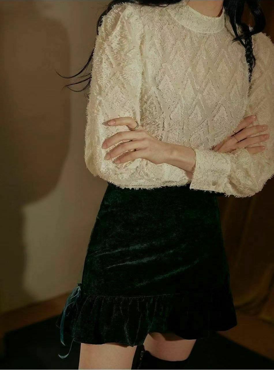 氣質滿滿菱格透薄雪紡上衣