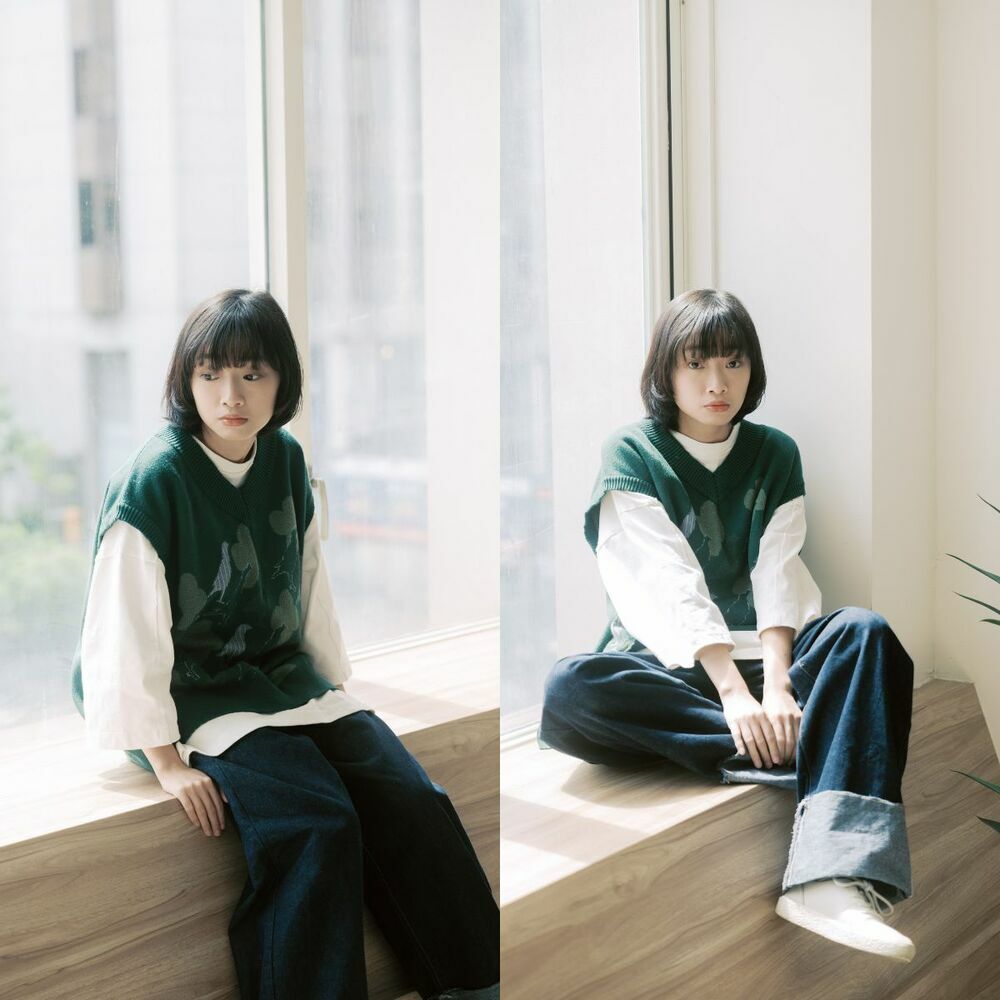 針織毛衣背心/軟冬綻花/海棠八哥2號/森林綠