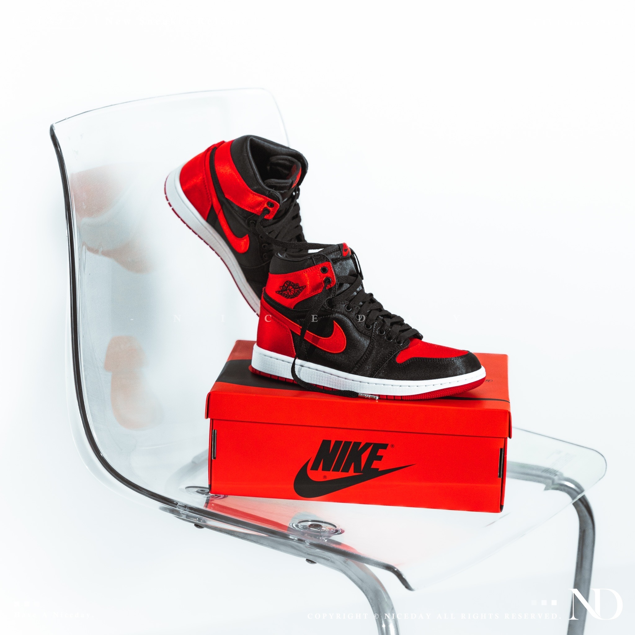 NICEDAY 部分現貨/代購 Nike Jordan 1 High OG Satin Bred 紅絲綢 男女 FD4810-061