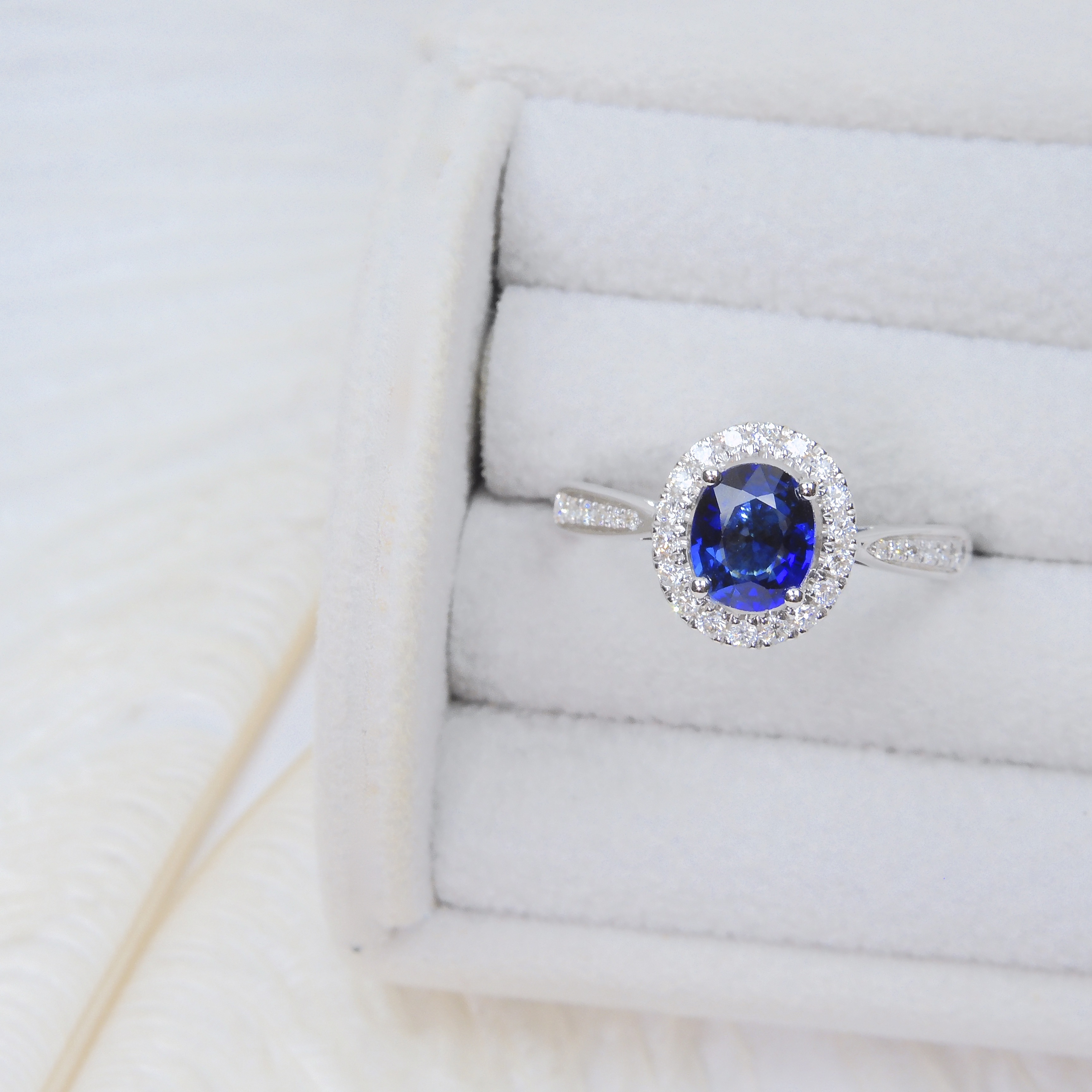 18K金 1ct  藍寶石戒指 (配國際證書)