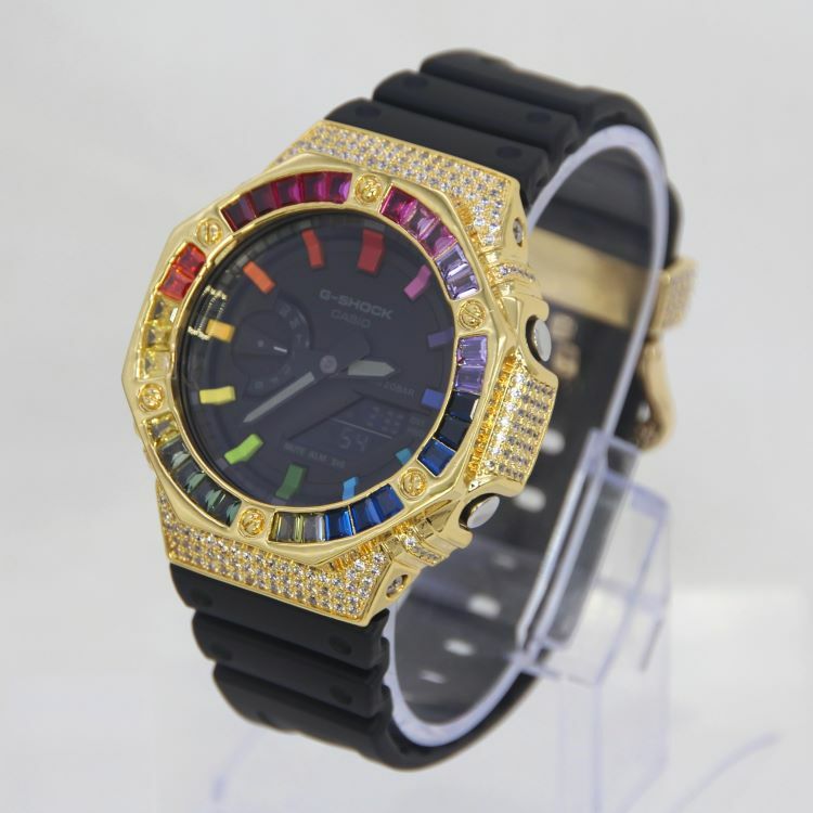 金色 改裝手錶 GA-2100-1A1 - 雙彩虹