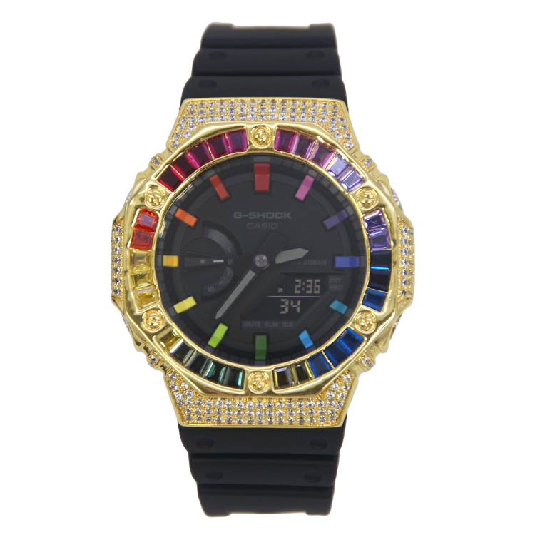 金色 改裝手錶 GA-2100-1A1 - 雙彩虹