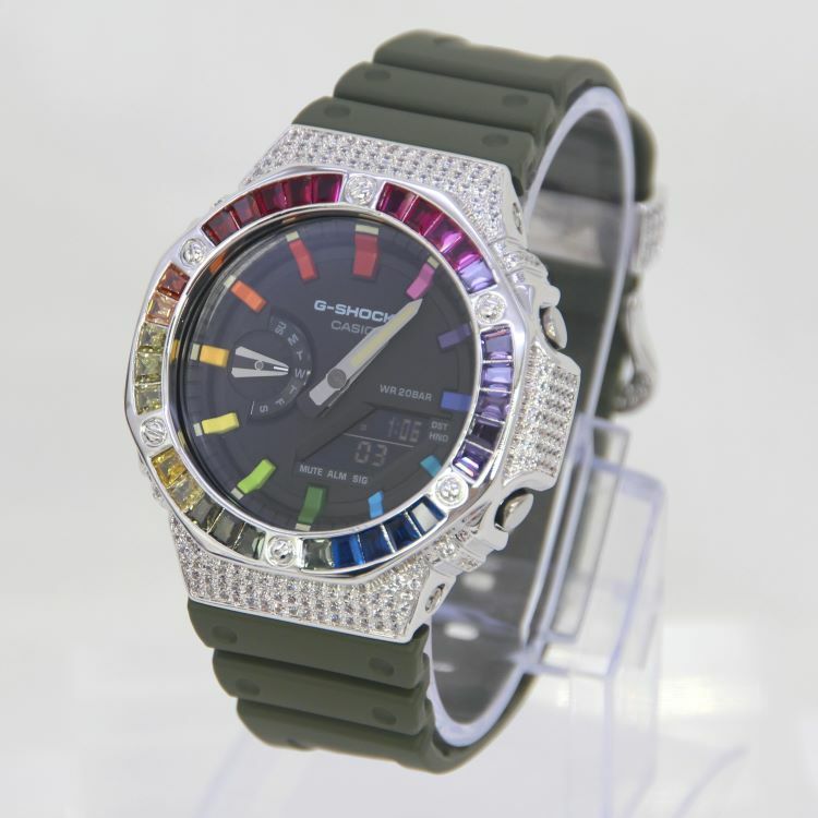 銀色 改裝手錶 GA-2110SU-3A - 雙彩虹