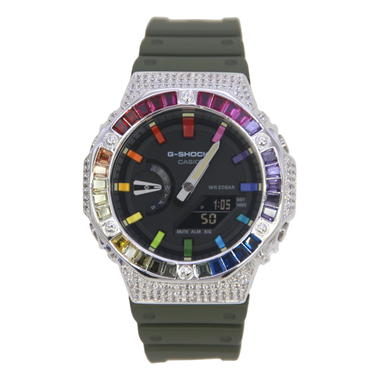 銀色 改裝手錶 GA-2110SU-3A - 雙彩虹