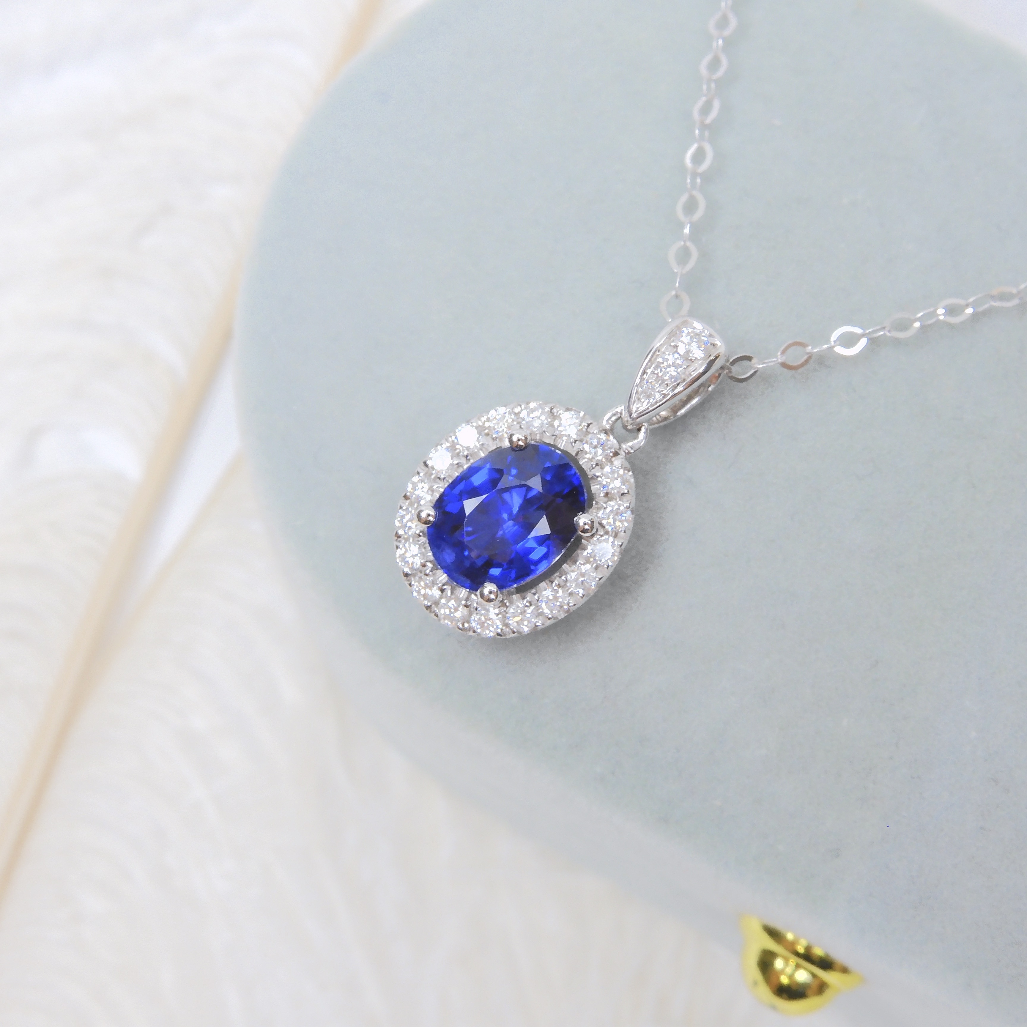 18K金 1.08ct 藍寶石吊墜 (配國際證書)