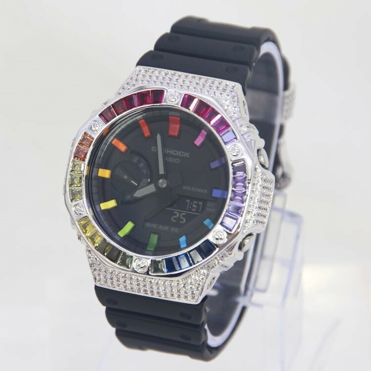 銀色 改裝手錶 GA-2100-1A1 - 雙彩虹