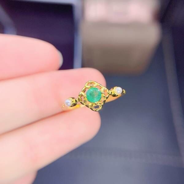 純天然祖母綠 戒指