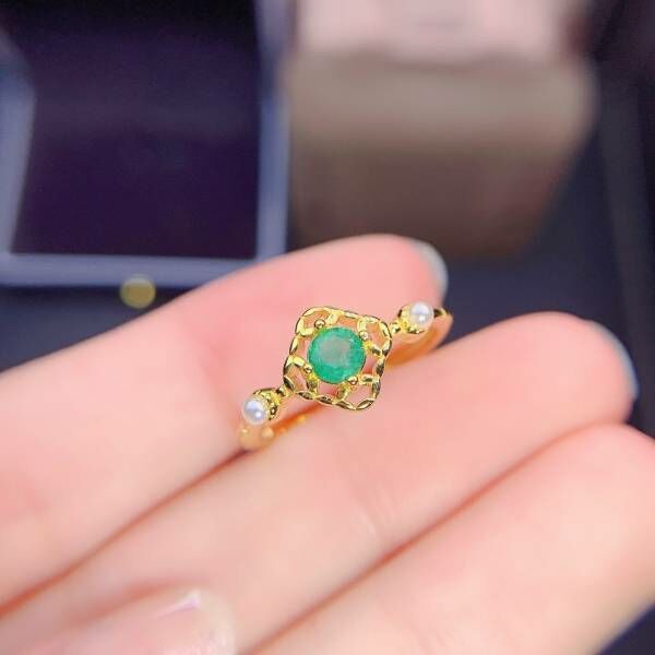 純天然祖母綠 戒指