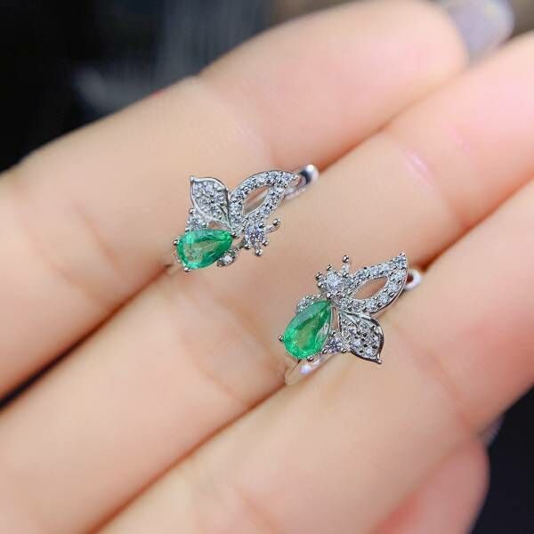 純天然哥倫比亞祖母綠 耳釘