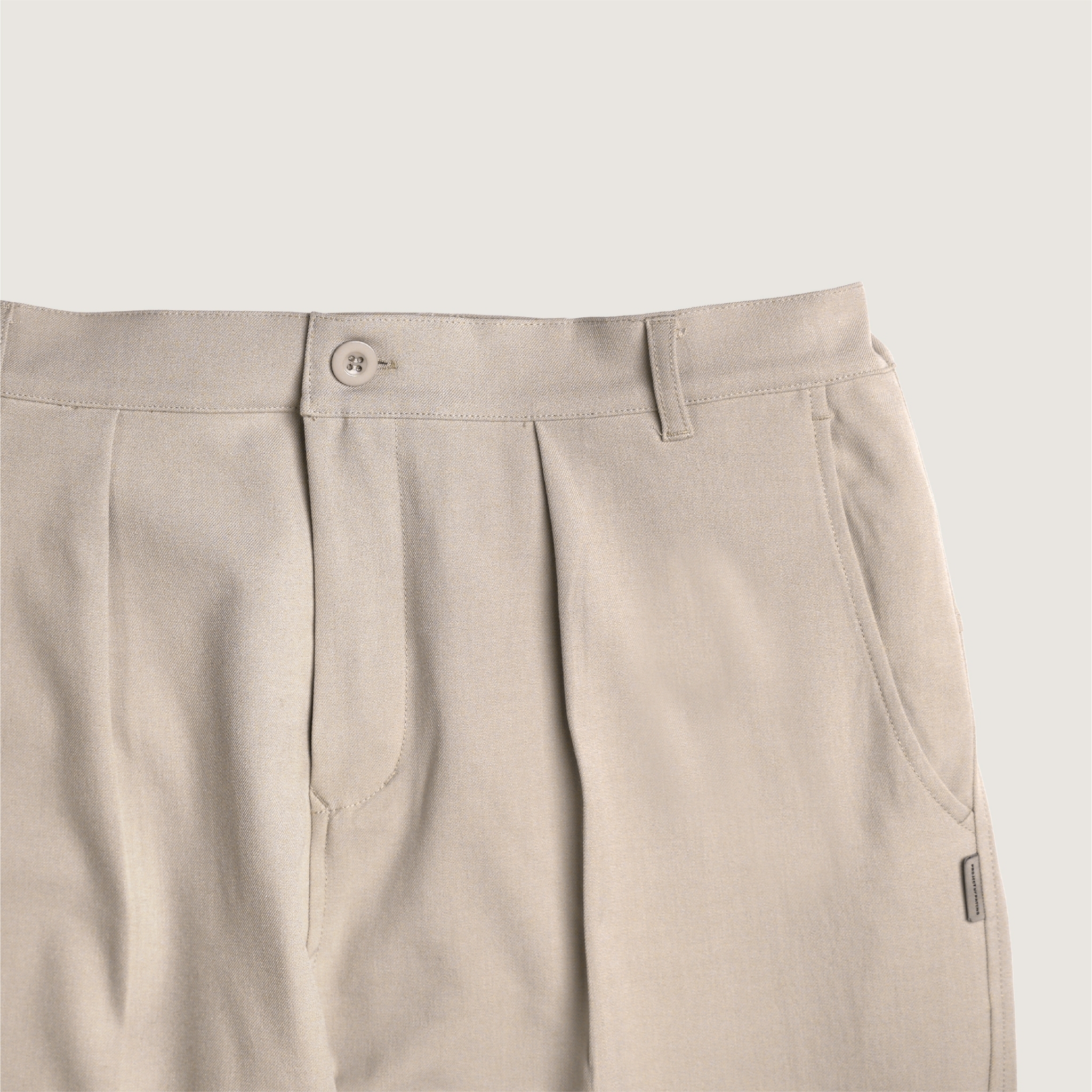 P.B.P - TAPERED TWILL TROUSERS  - OFF-WHITE