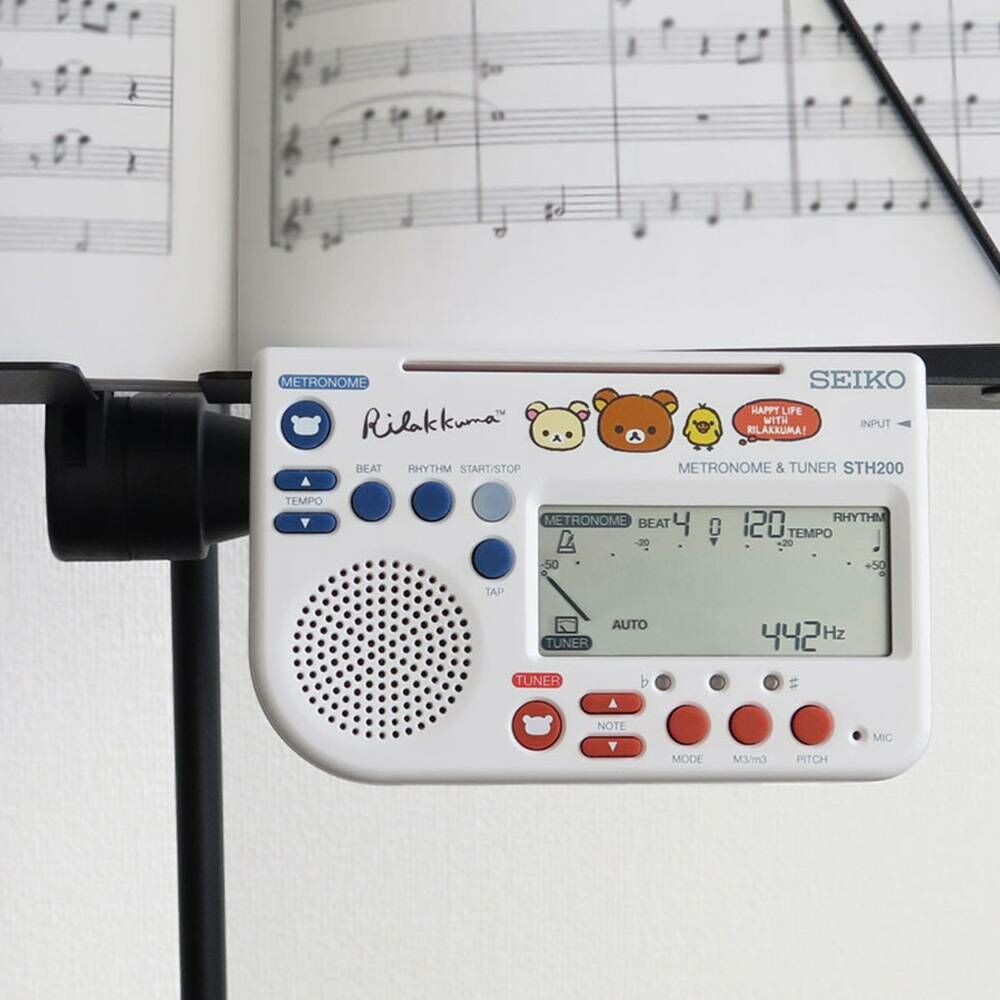 SEIKO STH200RKW 二合一數位節拍器/調音器 拉拉熊限定版 白色