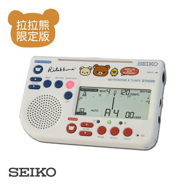 SEIKO STH200RKW 二合一數位節拍器/調音器 拉拉熊限定版 白色