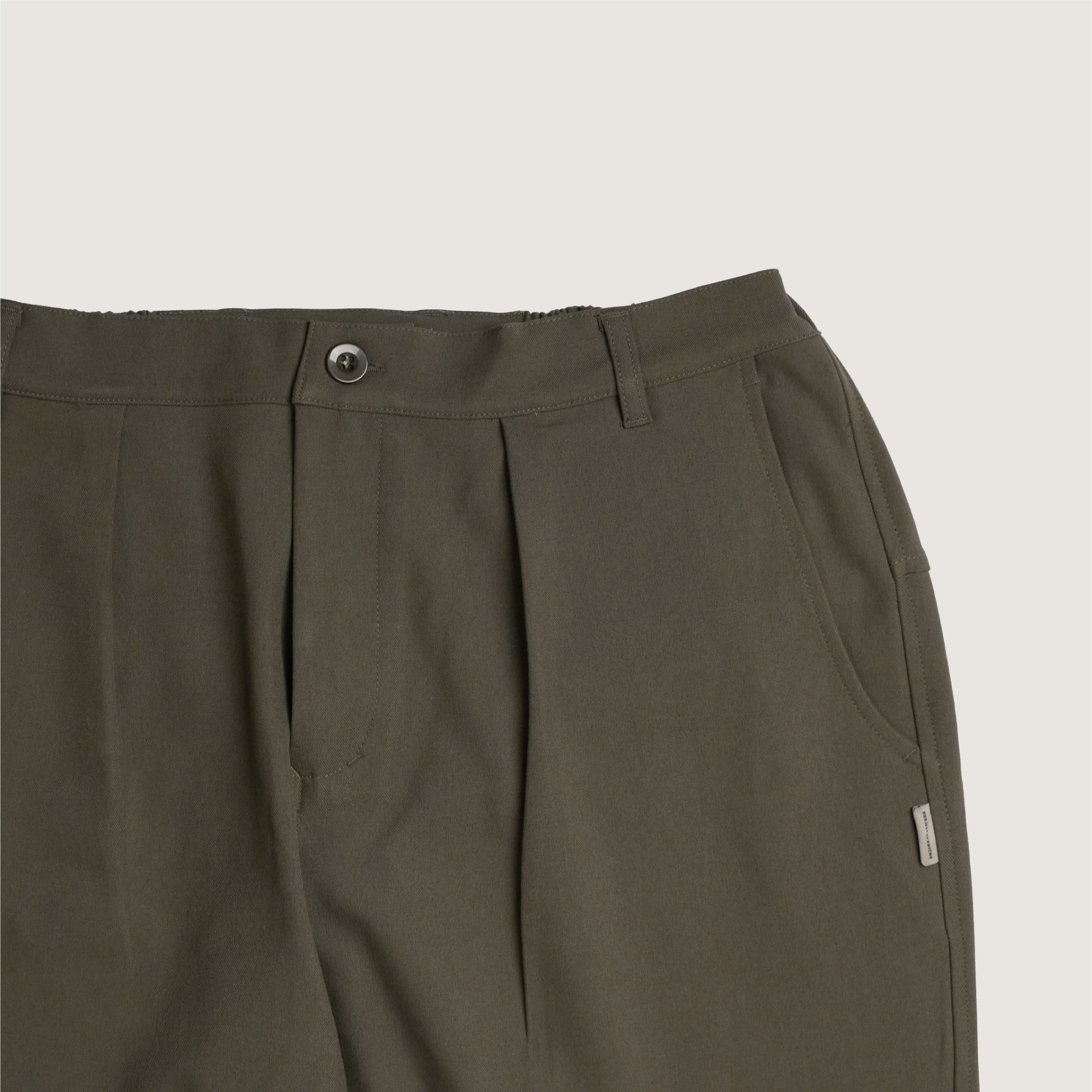 P.B.P - TAPERED TWILL TROUSERS  - GRAY BROWN