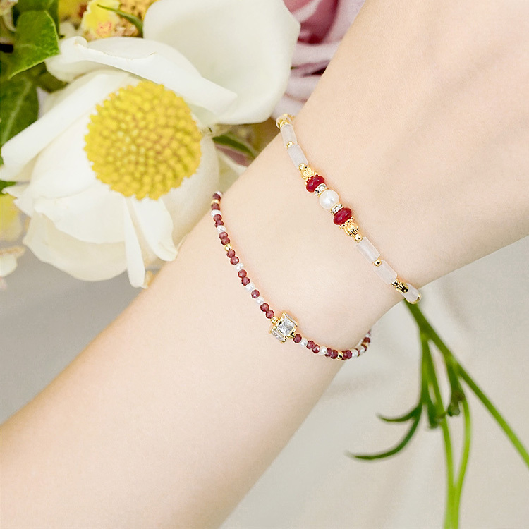 ｜健康｜繡球花崇拜 – 石榴石 – 手鍊