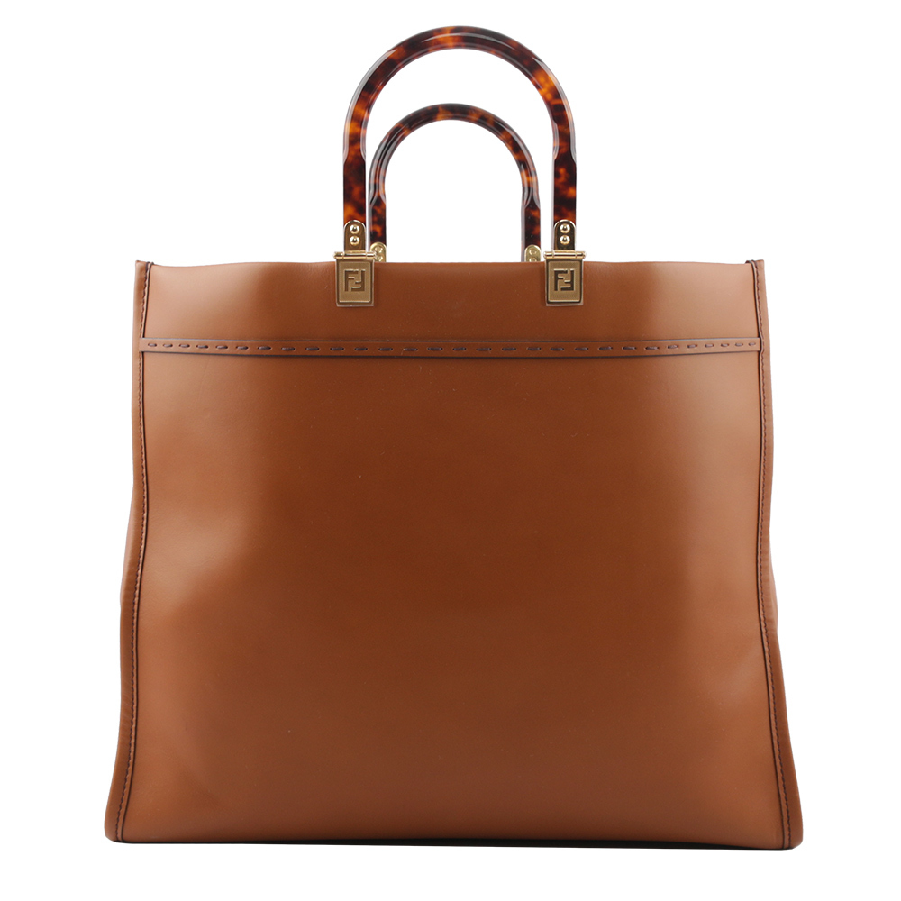 【FENDI】Sunshine 牛皮大款手提托特包(焦糖色) 8BH372 ABVL F0PWZ