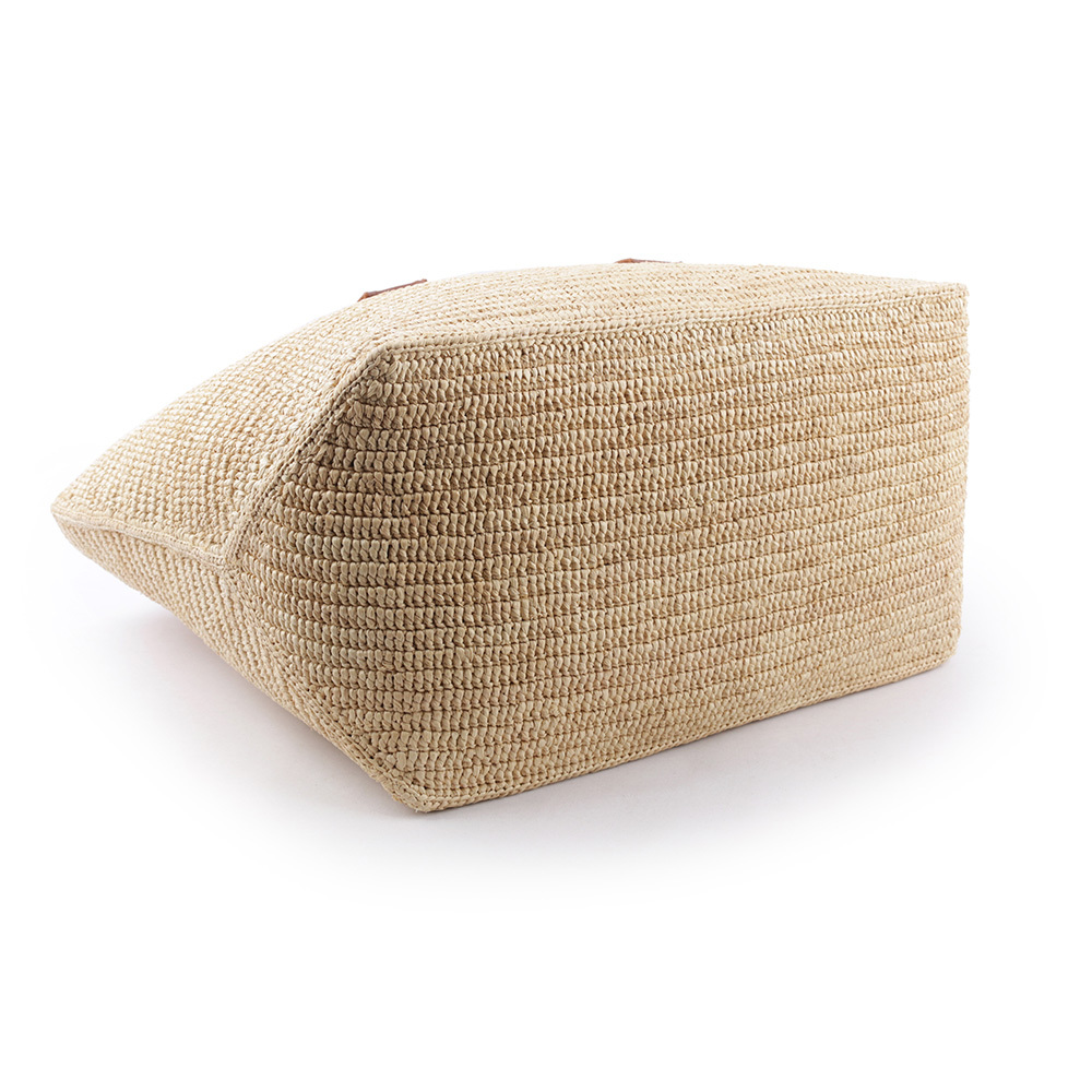 【LOEWE】Fold Shopper 酒椰纖維托特包(原色/棕褐色) B507X23X04 2435