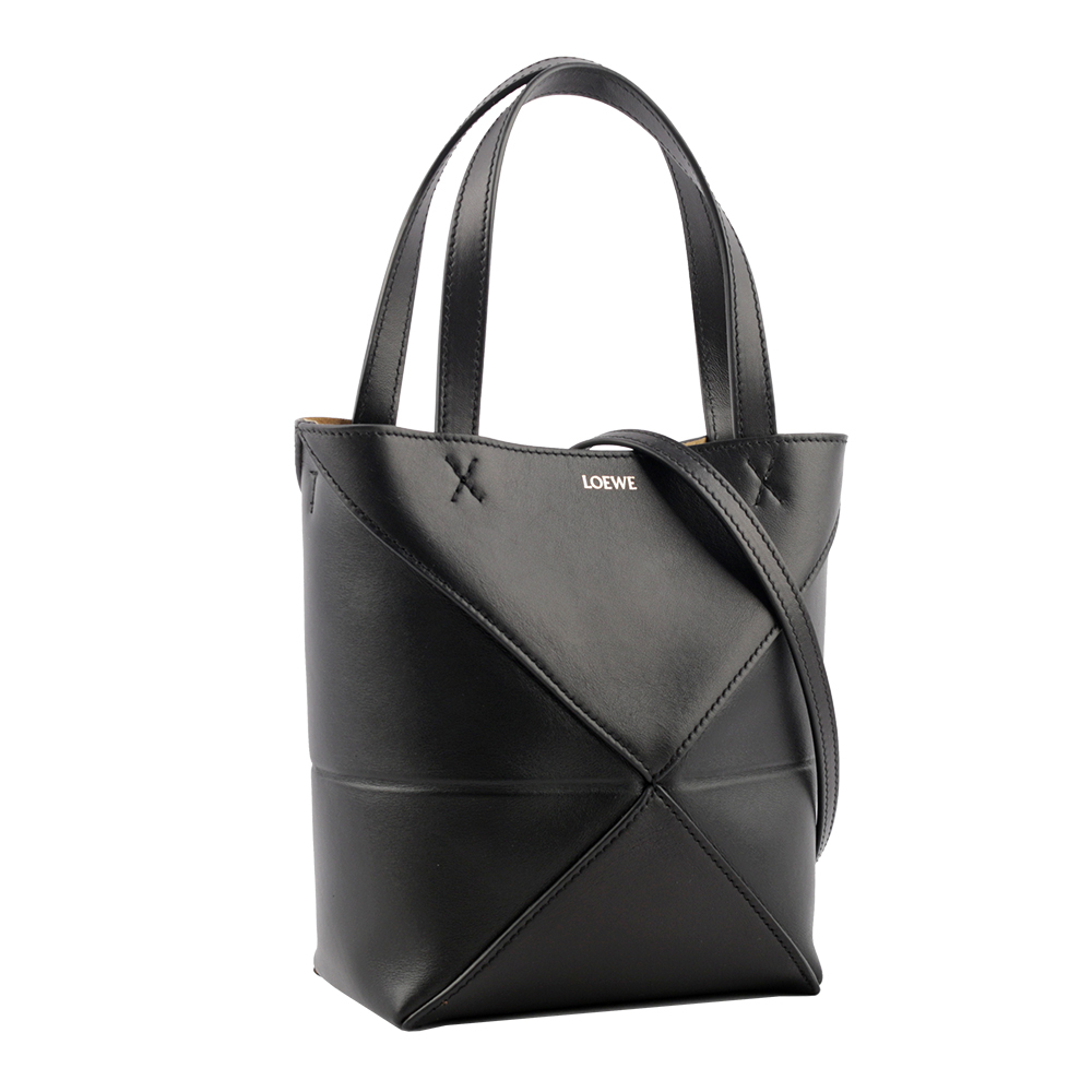 【LOEWE】Puzzle 亮面小牛皮迷你摺疊托特包