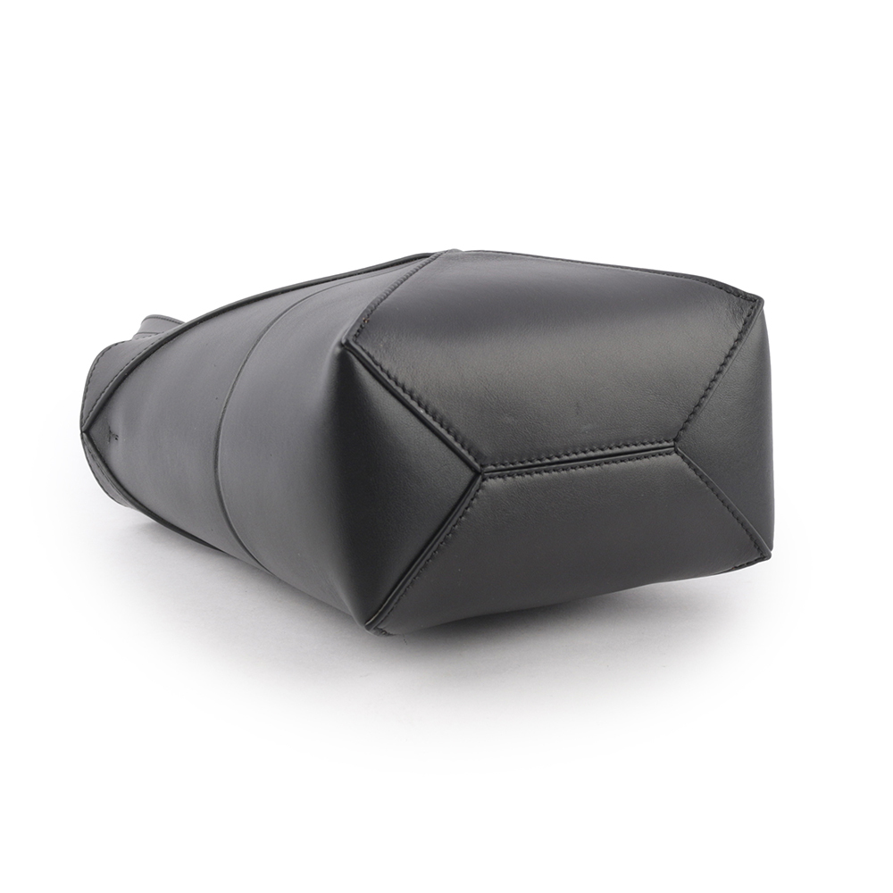 【LOEWE】Puzzle 亮面小牛皮迷你摺疊托特包(黑色) A657V25X01 1100