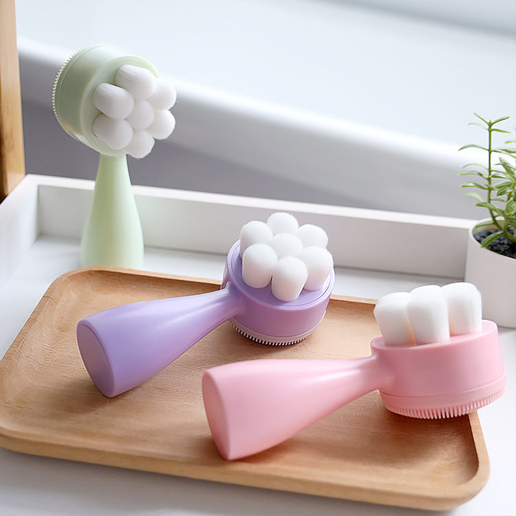 3D雙面洗臉刷 3色【AR026】