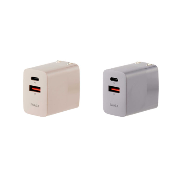 【iwalk】 方塊酥閃充快充頭 雙孔 PD QC 摺疊插頭 兩色