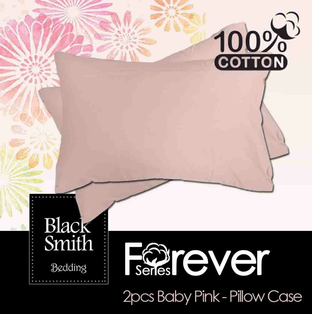 Black Smith 2120針永恆100%純綿系列枕頭套(BB粉紅一對)