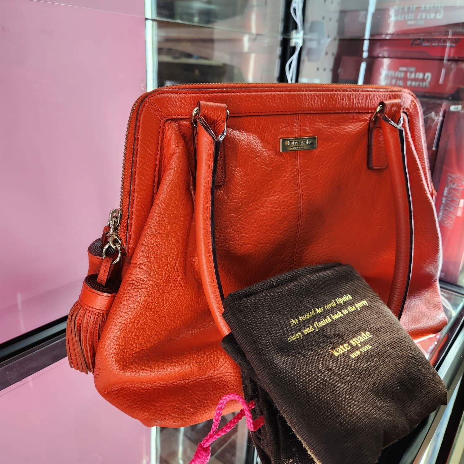 (日本直送）85%新 Kate Spade 橙色手袋