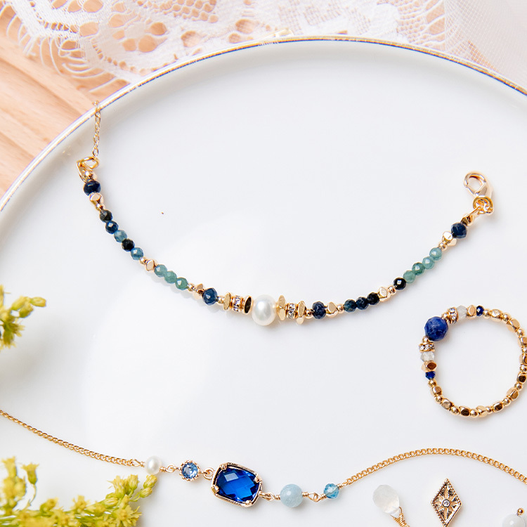 《官網限定》等候極光 – 珍珠藍玉髓 – 手鍊