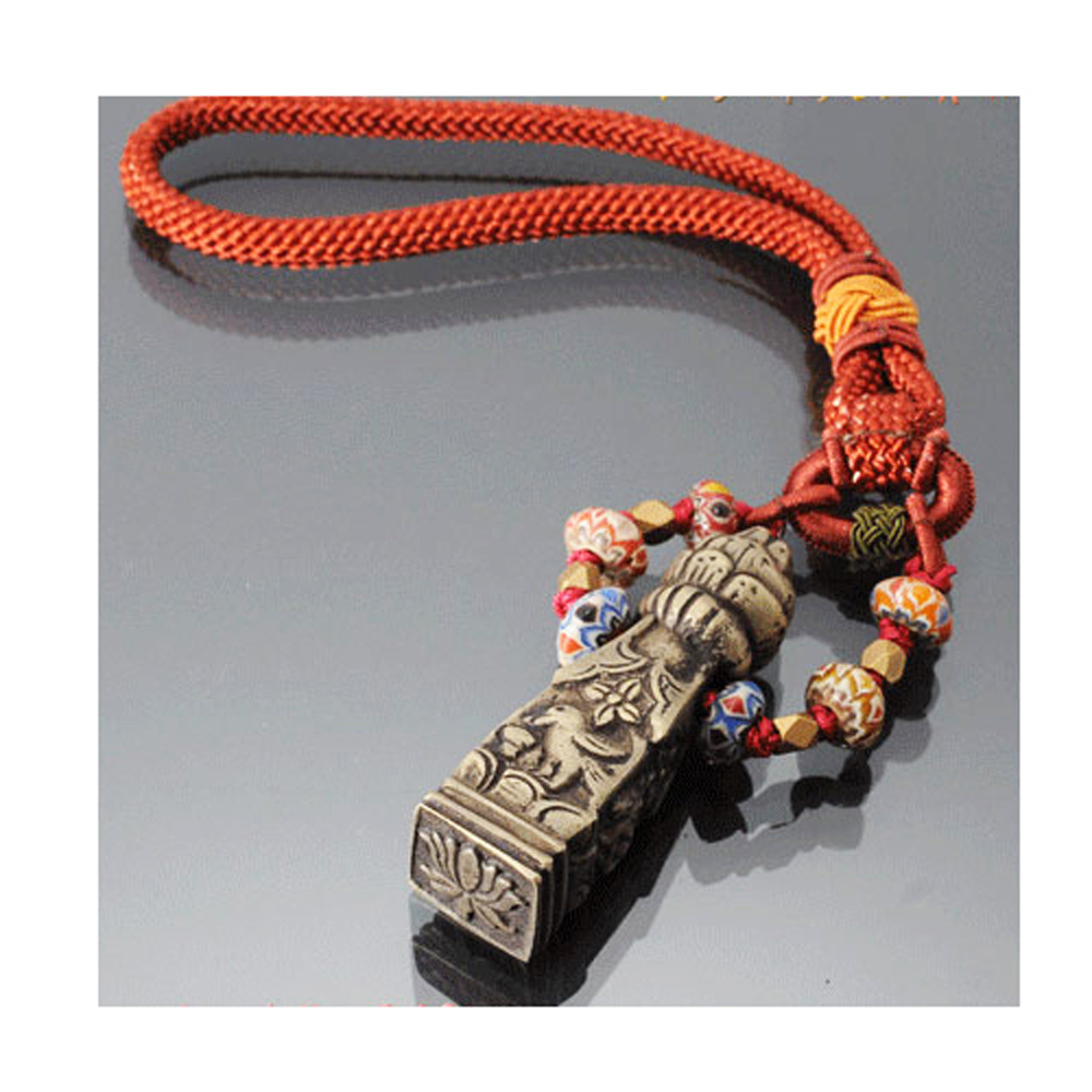 西藏銅印{蓮花}&雪芙蘭琉璃珠掛飾【十方】127291