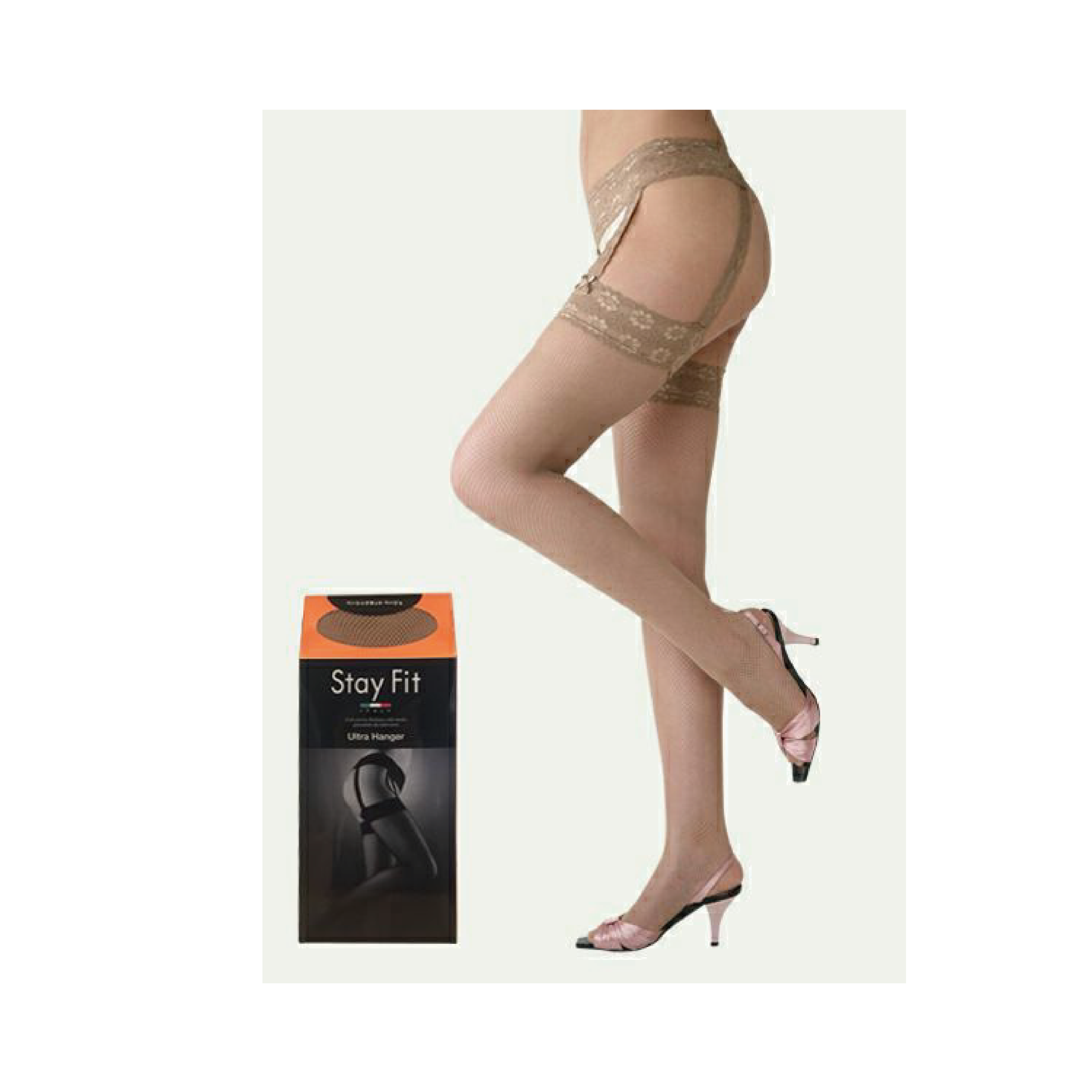 Stay Fit - 長襪吊襪帶 - 米色 (2件裝) 