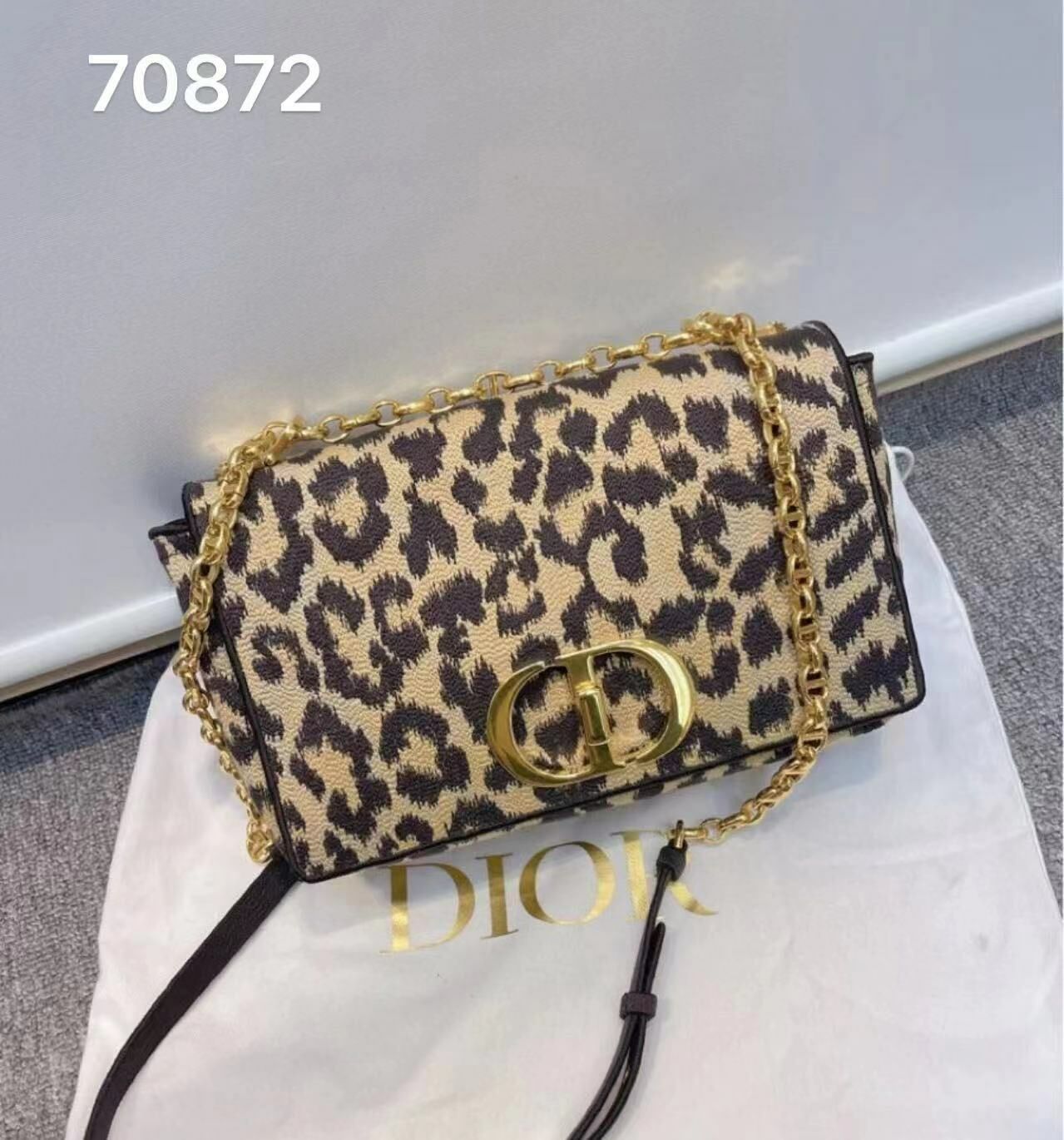 Dior 豹紋單肩包 -M