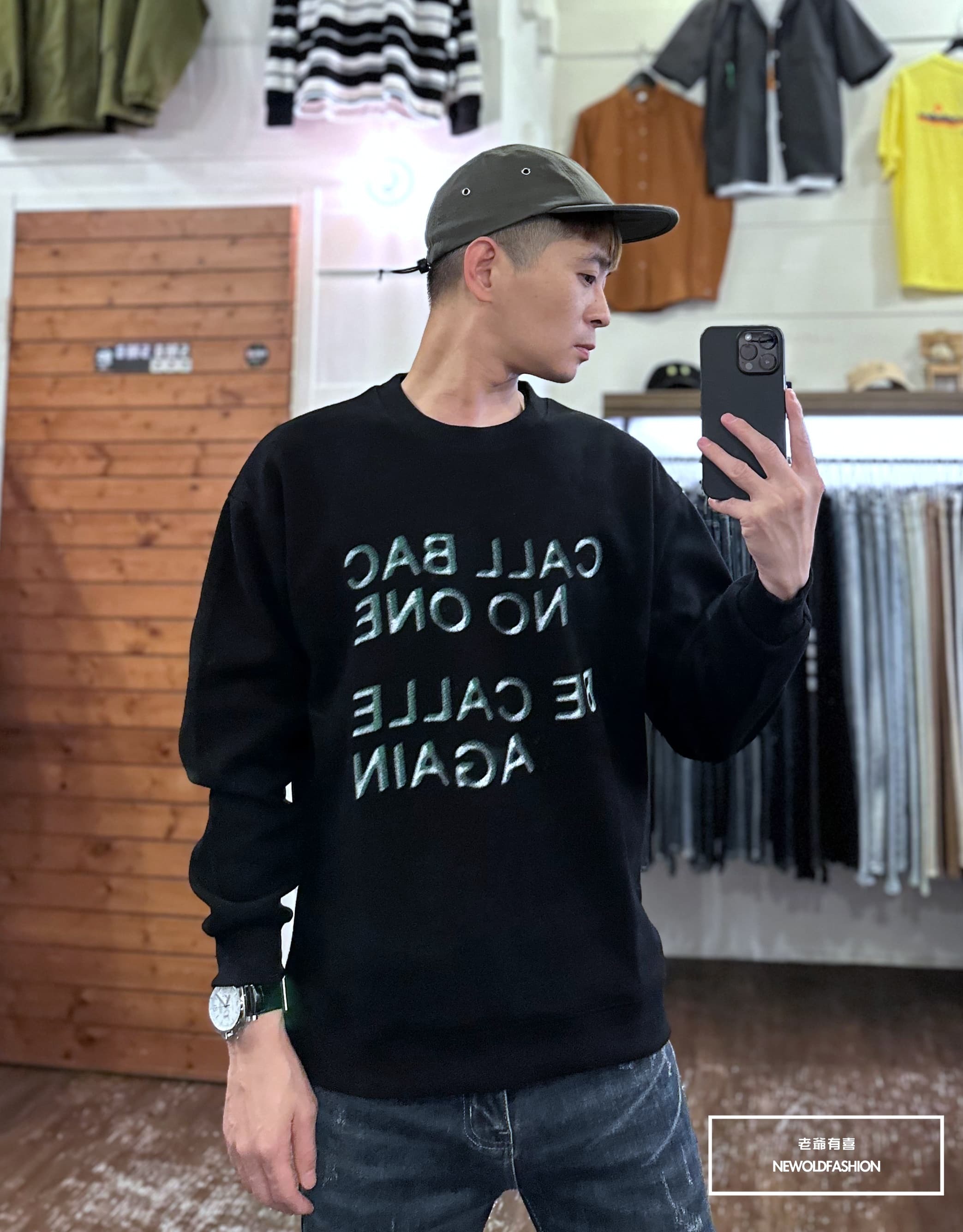 『新品上市』重磅AGAIN標語大學T-黑(NOF2309393)