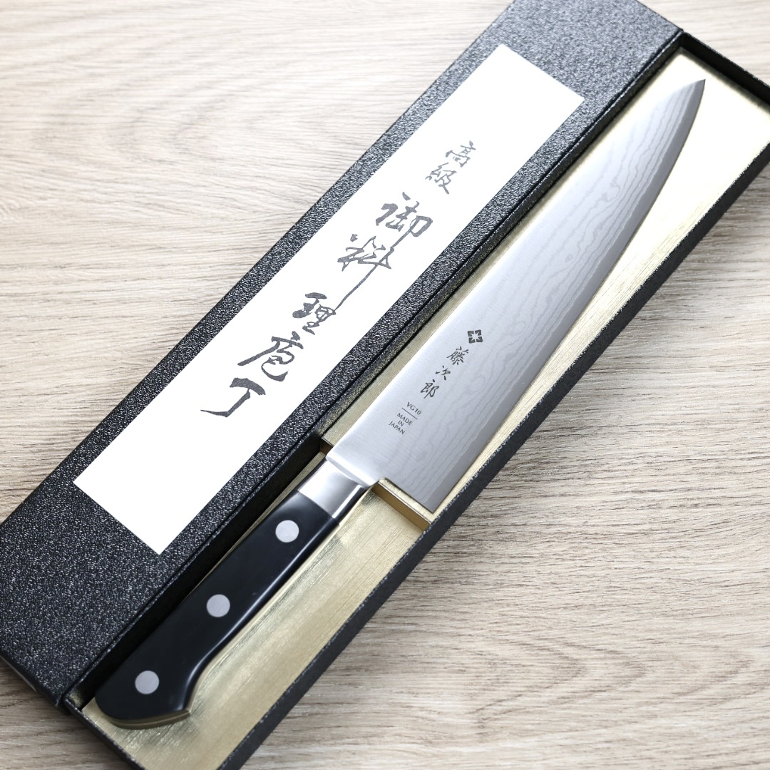 藤次郎 DP 牛刀 210mm VG10鋼 大馬士革 洋柄