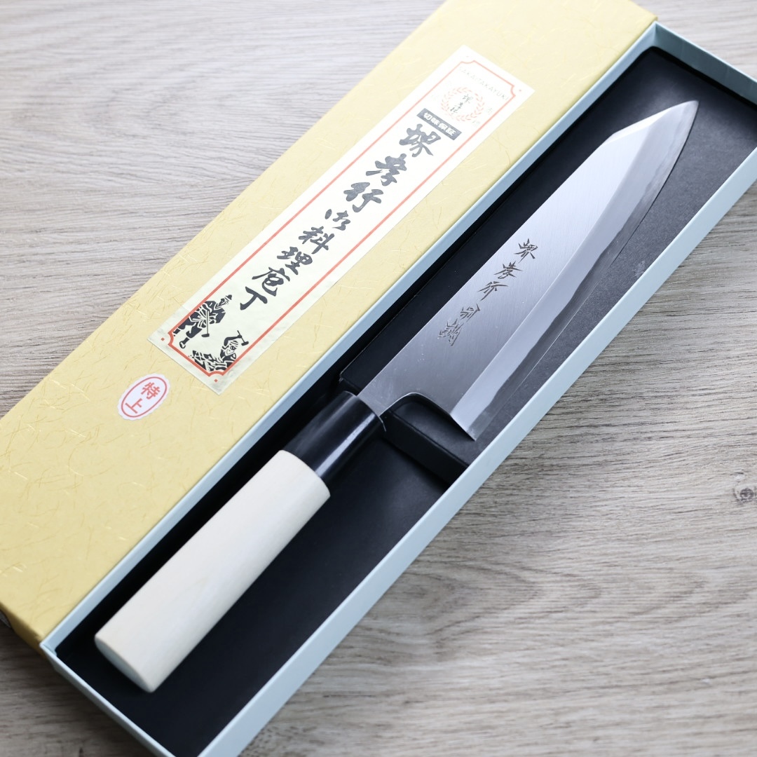 堺孝行 特上 切付出刃 180mm 白紙鋼