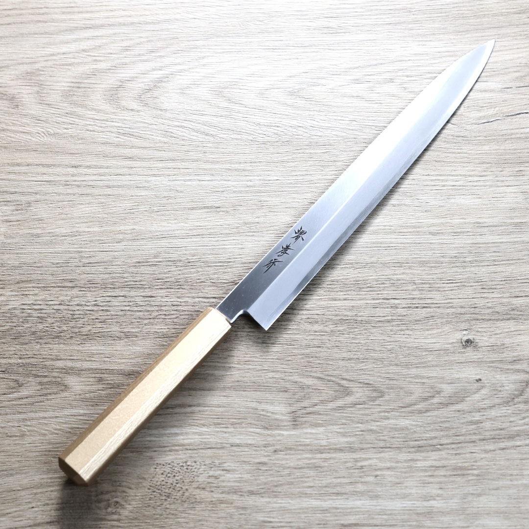 堺孝行 七彩 正夫柳刃 300mm INOX 金珍珠柄