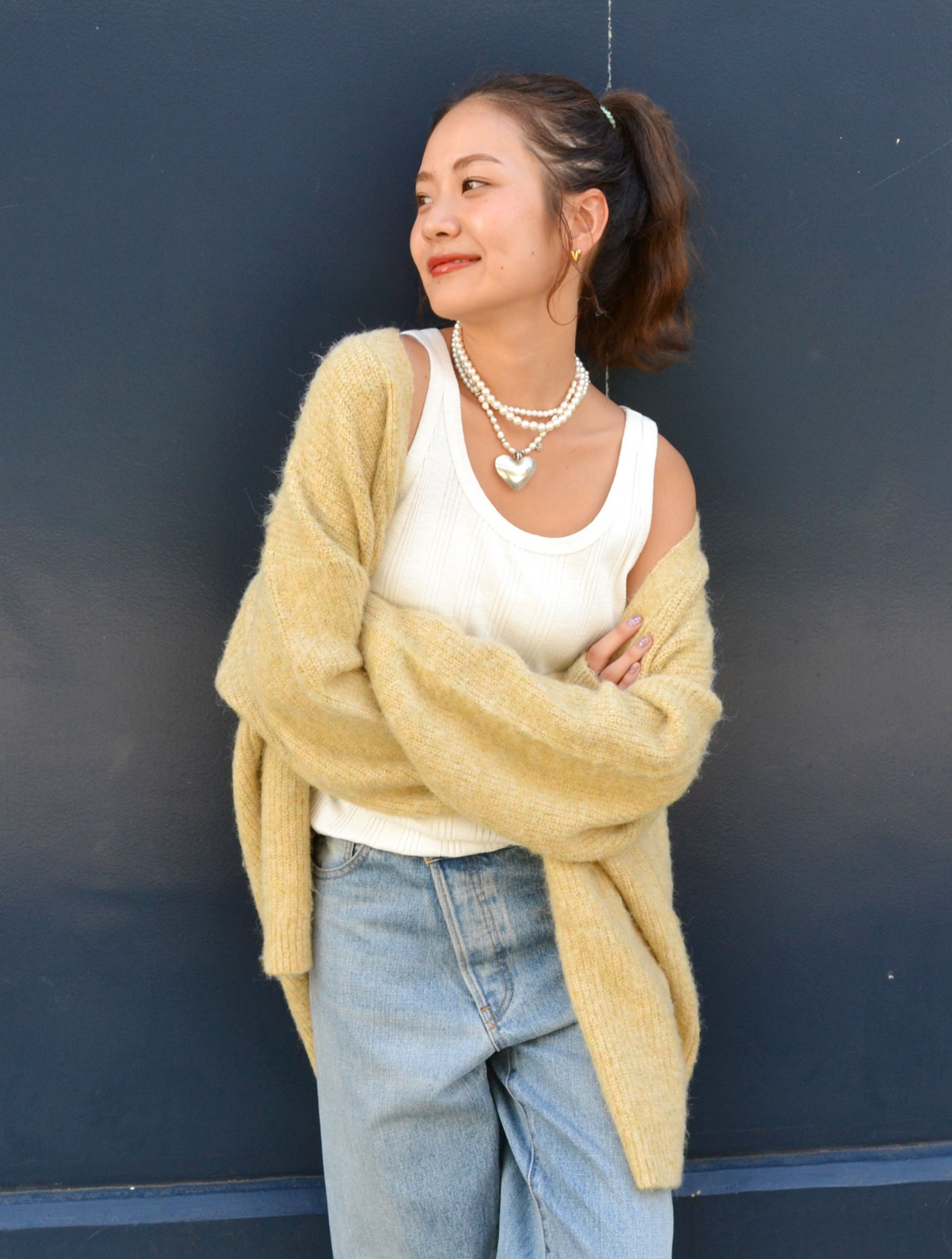 Ungrid  【WEB限定】カラールーズニットカーデ黃（1123528335）