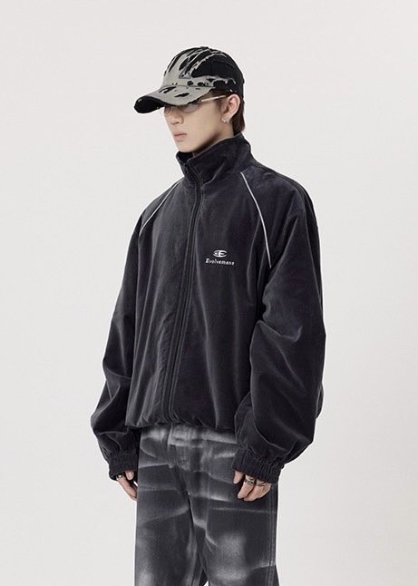 Evolvement EVO 廓形寬鬆絨布立領外套