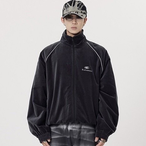 Evolvement EVO 廓形寬鬆絨布立領外套