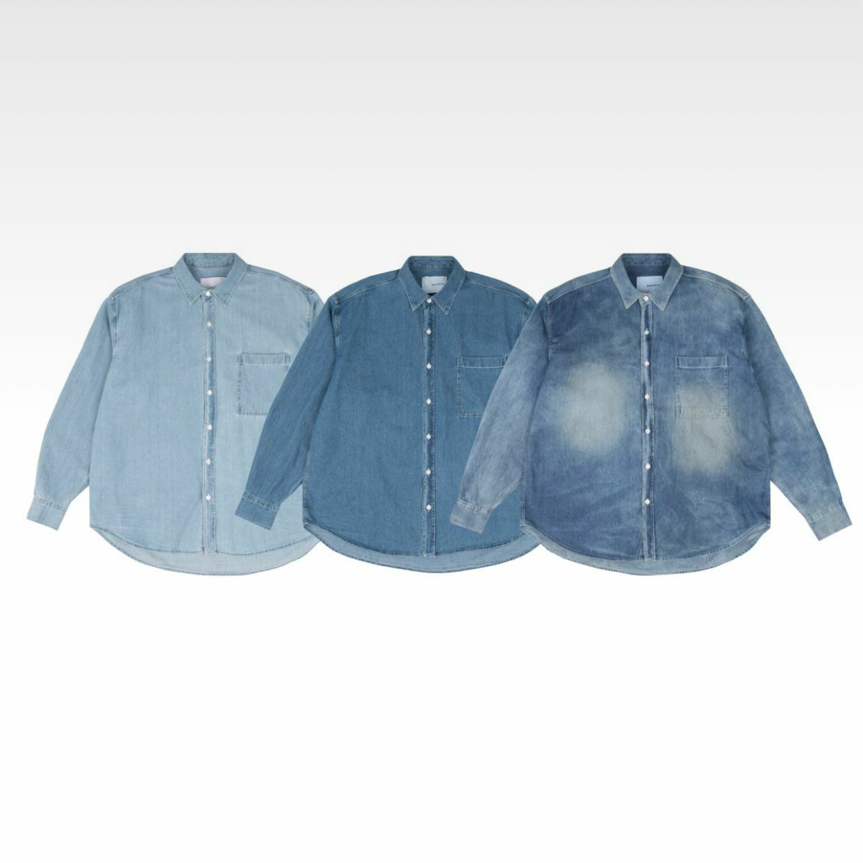 淨色牛仔長袖恤衫 And More-012JK