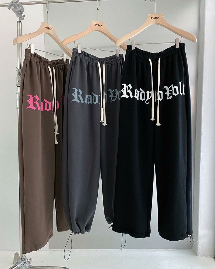 棉質英文字可束腳運動褲 VOLT-026P