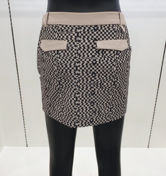 女 【現貨】韓國Passardi 高球品牌正品/春夏秋款 印花Logo標誌 時尚圖騰兩片窄裙裙褲/高爾夫球裙 #112419