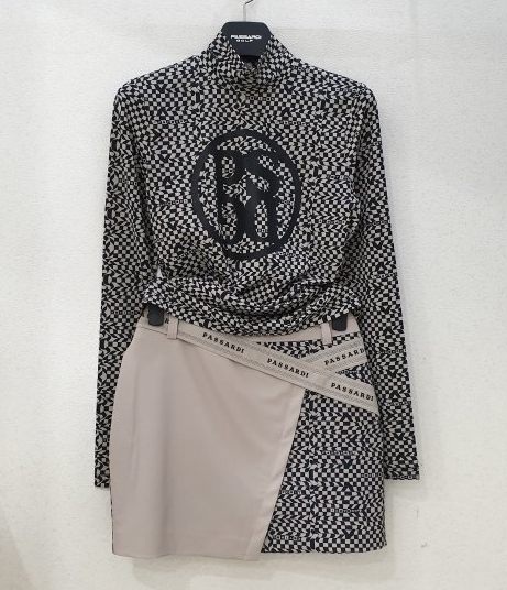 女 【現貨】韓國Passardi 高球品牌正品/春夏秋款 印花Logo標誌 時尚圖騰兩片窄裙裙褲/高爾夫球裙 #112419