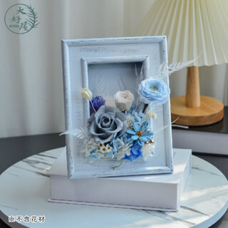 白色仿舊木頭內嵌相框